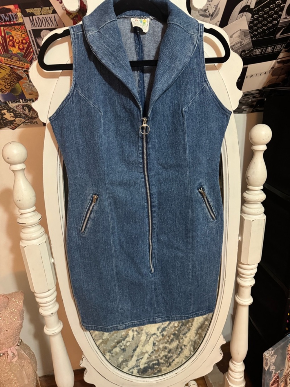 Studio 401 Vintage Blue Denim Zip-Front Dress